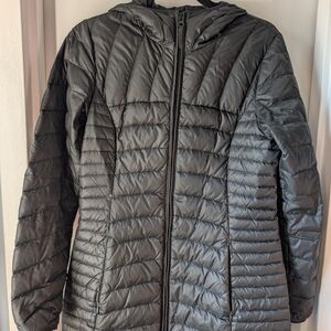 Black Quilted Hooded Jacket